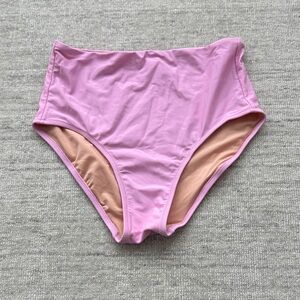 J. Crew High-Waist Bikini Bottoms in Light Pink